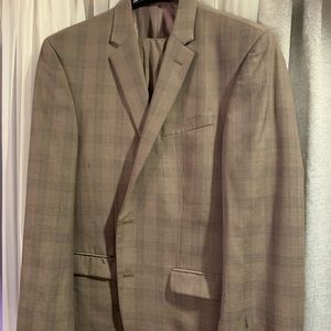 Kenneth Cole Suit - Tan window pane